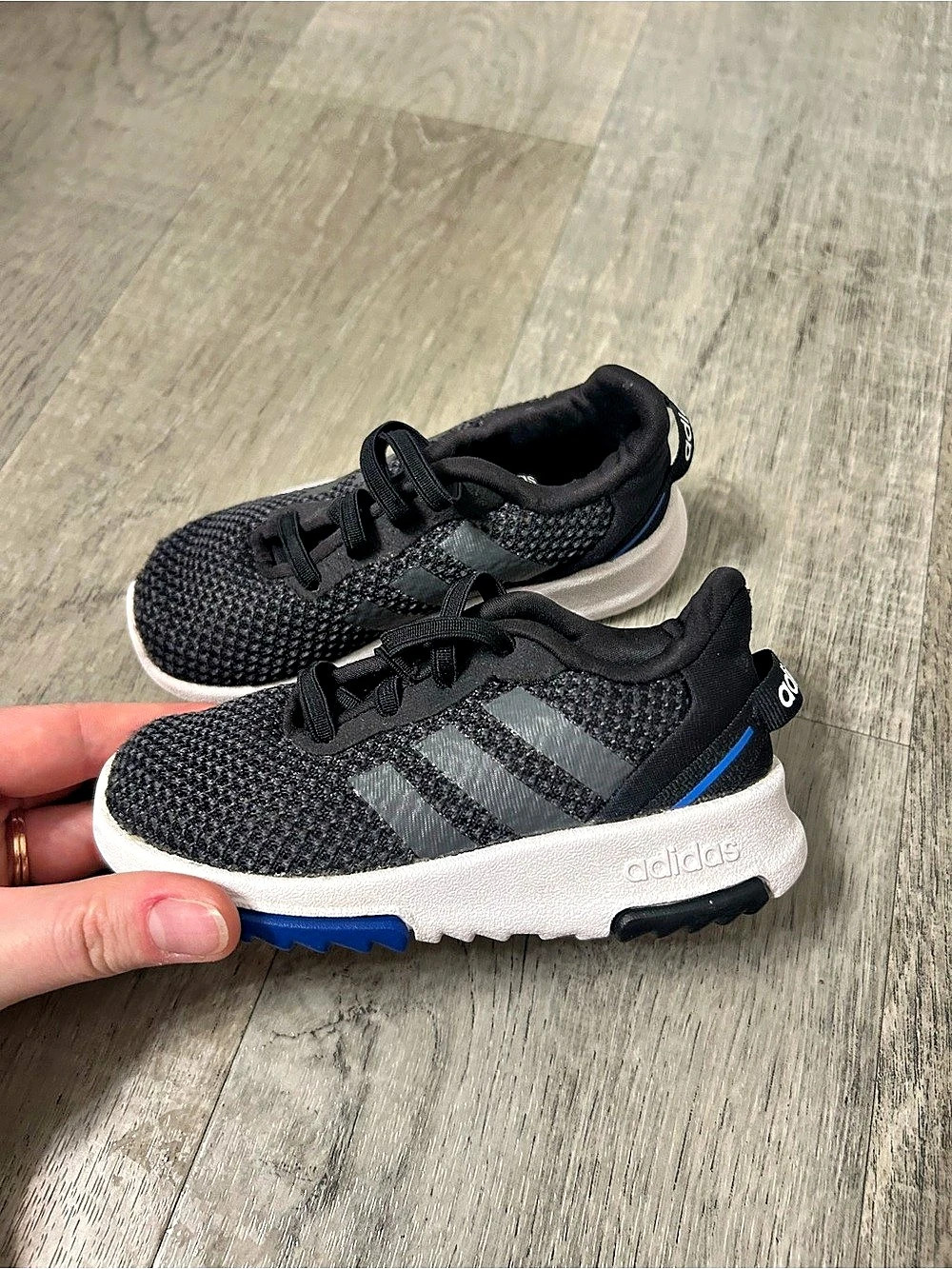adidas Racer TR21 Shoes Kids Black & White Size 7